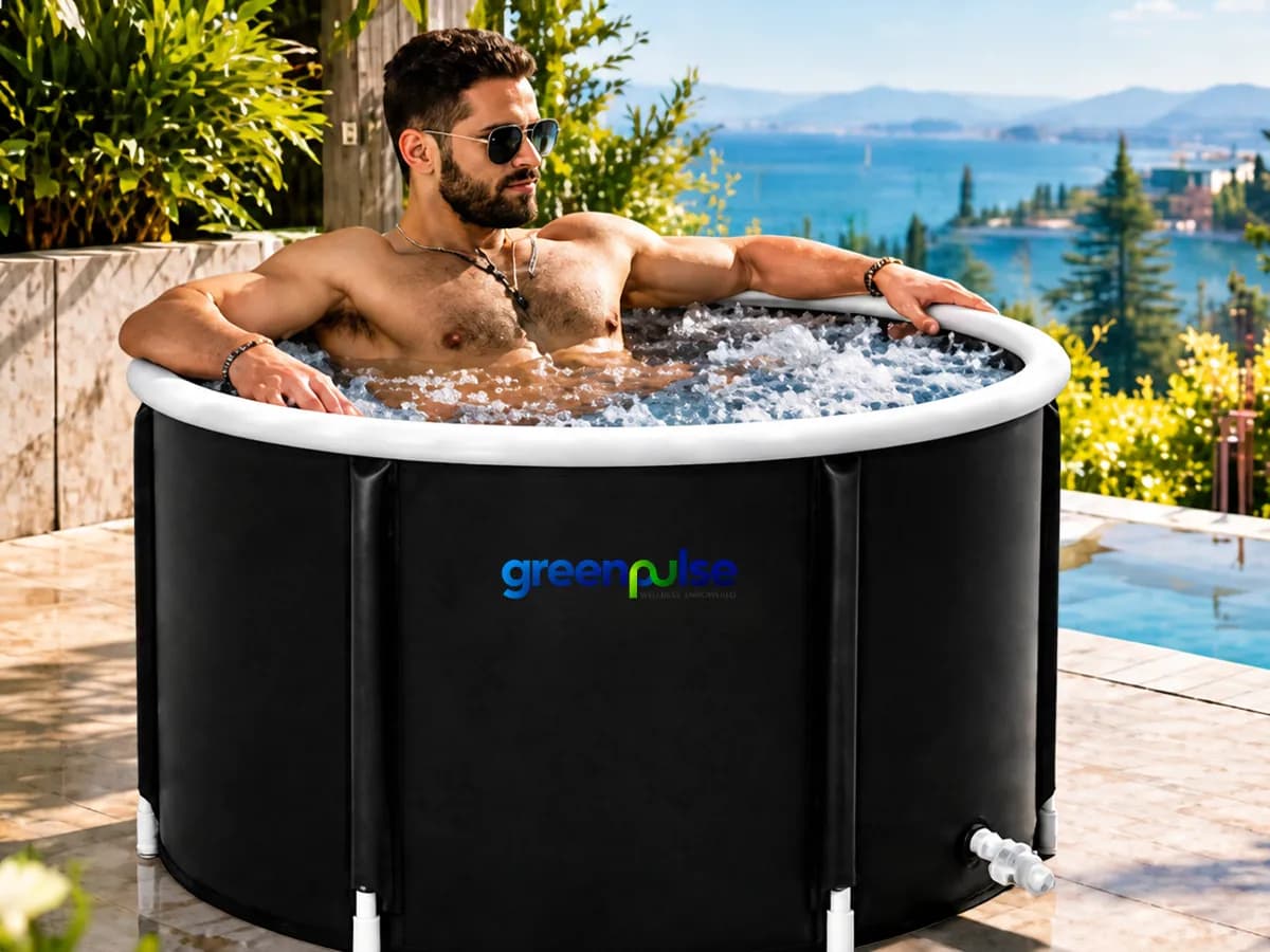 Arctic Fold Portable Foldable Cold Plunge in use