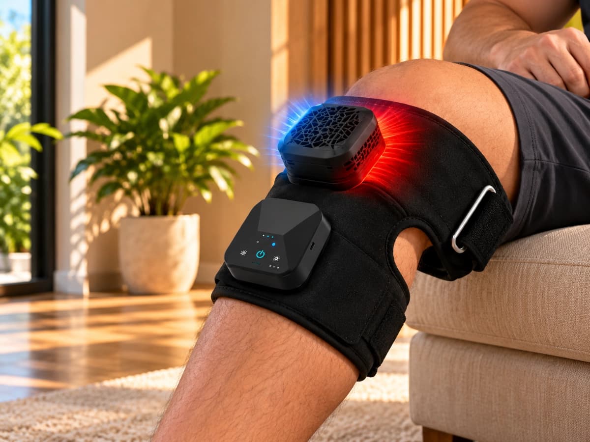 Frostfire Joint Wrap Cold, Heat & Infrared Therapy Wrap in use