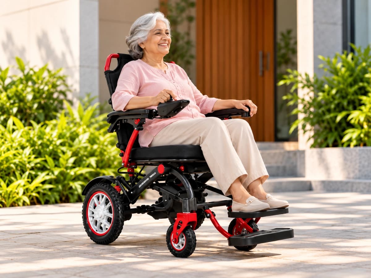 Glide Trek 2 Electric Wheelchair in use